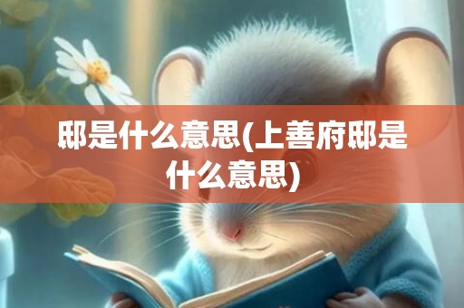 邸是什么意思(上善府邸是什么意思)