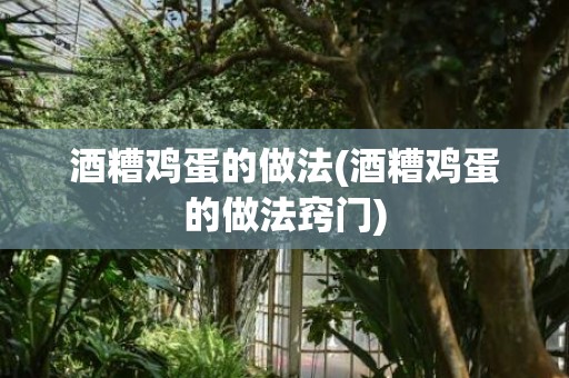 酒糟鸡蛋的做法(酒糟鸡蛋的做法窍门)