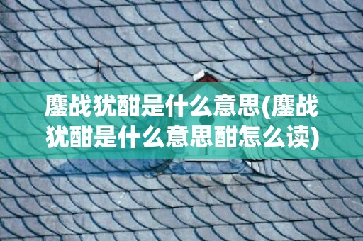 鏖战犹酣是什么意思(鏖战犹酣是什么意思酣怎么读)
