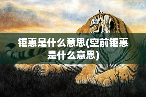钜惠是什么意思(空前钜惠是什么意思)
