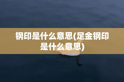 钢印是什么意思(足金钢印是什么意思)