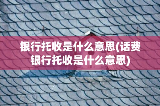银行托收是什么意思(话费银行托收是什么意思)