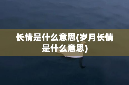 长情是什么意思(岁月长情是什么意思)