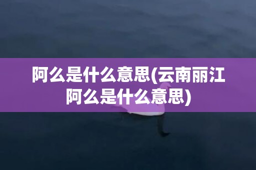 阿么是什么意思(云南丽江阿么是什么意思)