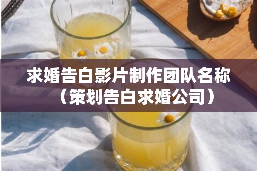 求婚告白影片制作团队名称（策划告白求婚公司）
