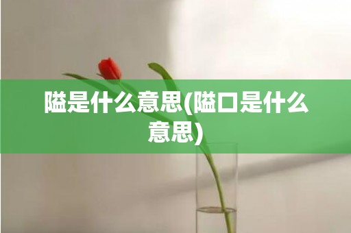 隘是什么意思(隘口是什么意思)