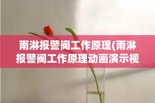 雨淋报警阀工作原理(雨淋报警阀工作原理动画演示视频)