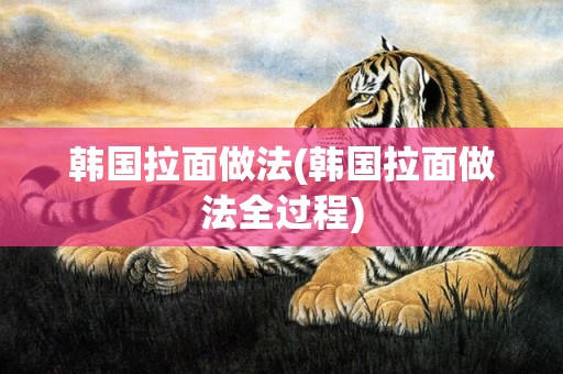 韩国拉面做法(韩国拉面做法全过程)