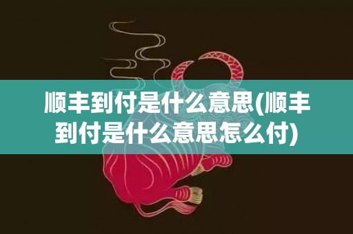 顺丰到付是什么意思(顺丰到付是什么意思怎么付)