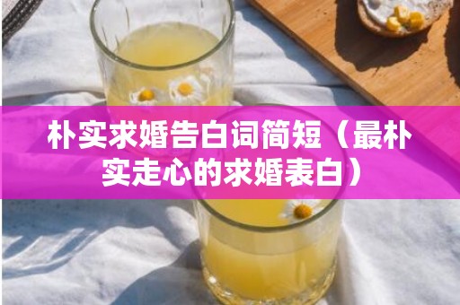 朴实求婚告白词简短（最朴实走心的求婚表白）