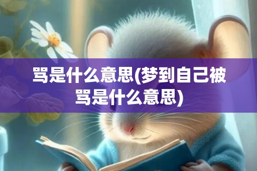 骂是什么意思(梦到自己被骂是什么意思)