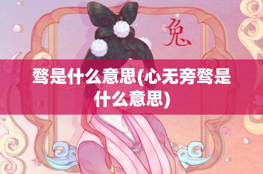 骛是什么意思(心无旁骛是什么意思)