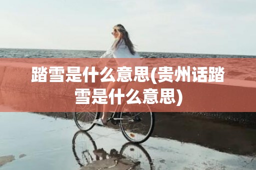 踏雪是什么意思(贵州话踏雪是什么意思)