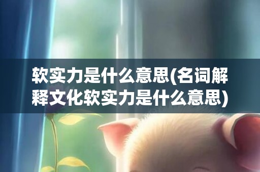 软实力是什么意思(名词解释文化软实力是什么意思)