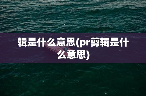 辑是什么意思(pr剪辑是什么意思)