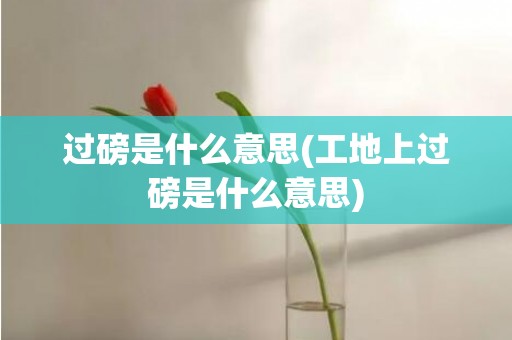 过磅是什么意思(工地上过磅是什么意思)