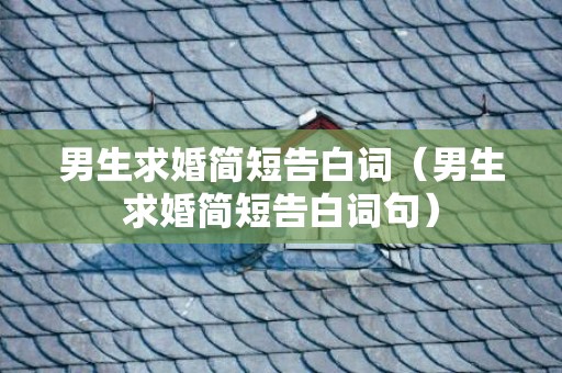 男生求婚简短告白词（男生求婚简短告白词句）