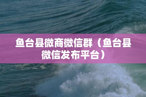 鱼台县微商微信群（鱼台县微信发布平台）