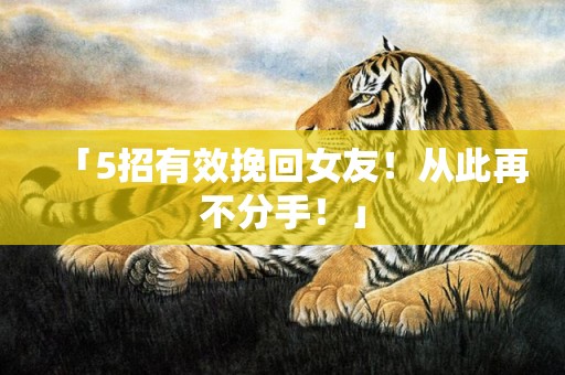 「5招有效挽回女友！从此再不分手！」