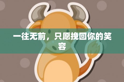 一往无前，只愿挽回你的笑容