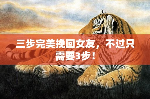 三步完美挽回女友，不过只需要3步！