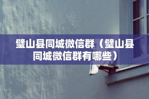 璧山县同城微信群（璧山县同城微信群有哪些）