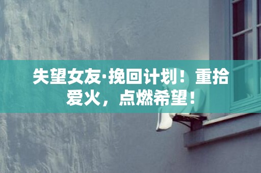 失望女友·挽回计划！重拾爱火，点燃希望！