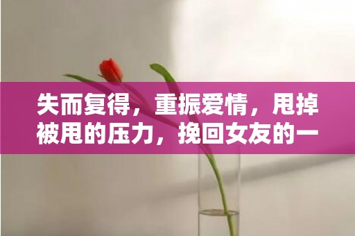 失而复得，重振爱情，甩掉被甩的压力，挽回女友的一手好牌