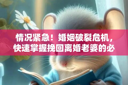 情况紧急！婚姻破裂危机，快速掌握挽回离婚老婆的必备技巧！
