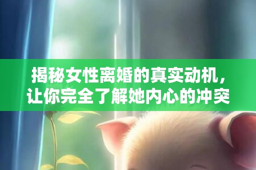 揭秘女性离婚的真实动机，让你完全了解她内心的冲突与诉求