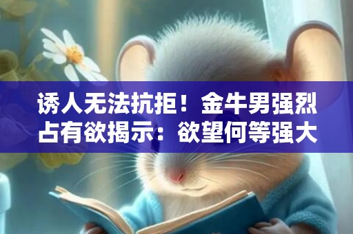 诱人无法抗拒！金牛男强烈占有欲揭示：欲望何等强大！