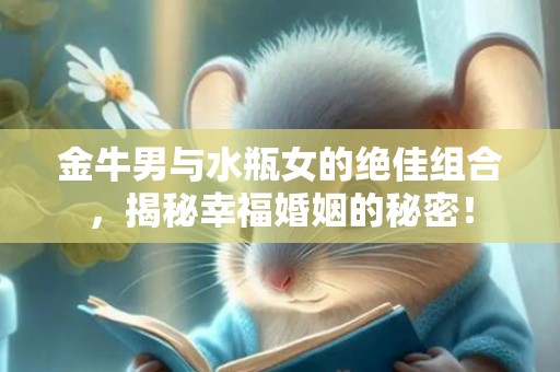 金牛男与水瓶女的绝佳组合，揭秘幸福婚姻的秘密！