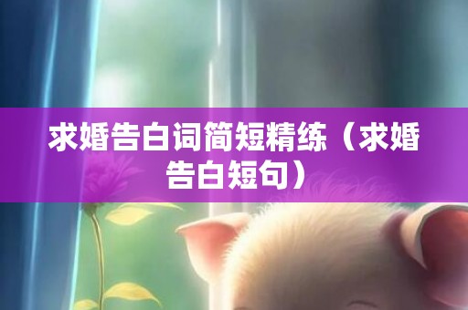 求婚告白词简短精练（求婚告白短句）