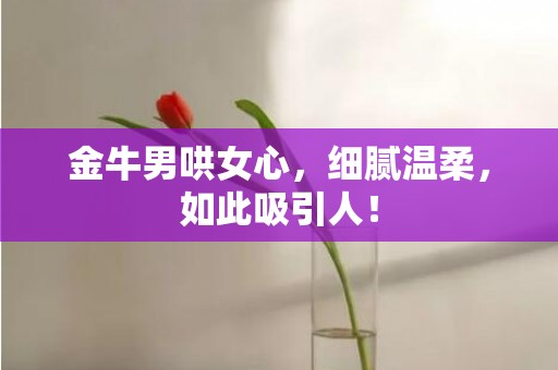 金牛男哄女心，细腻温柔，如此吸引人！