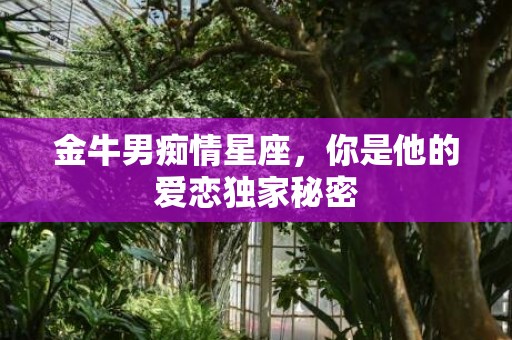 金牛男痴情星座，你是他的爱恋独家秘密