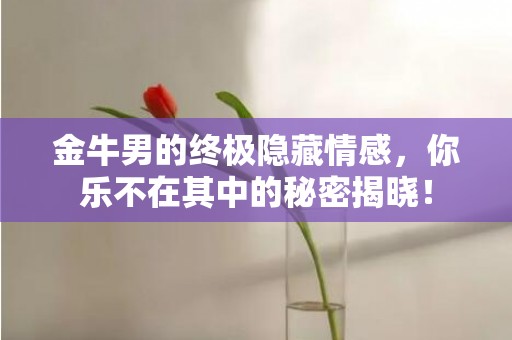 金牛男的终极隐藏情感，你乐不在其中的秘密揭晓！
