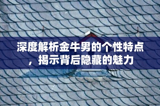 深度解析金牛男的个性特点，揭示背后隐藏的魅力
