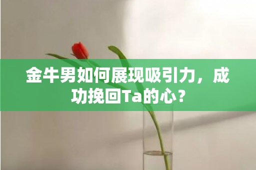 金牛男如何展现吸引力，成功挽回Ta的心？