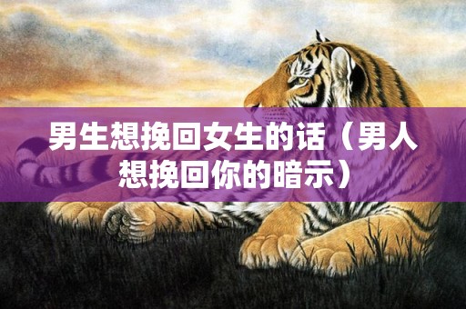 男生想挽回女生的话（男人想挽回你的暗示）