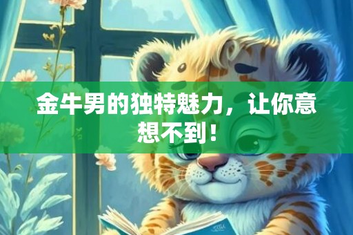 金牛男的独特魅力，让你意想不到！