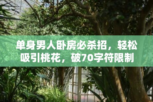 单身男人卧房必杀招，轻松吸引桃花，破70字符限制