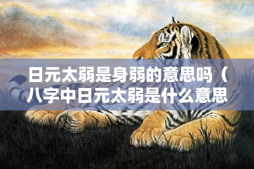 日元太弱是身弱的意思吗（八字中日元太弱是什么意思八字日元太弱怎么化解）