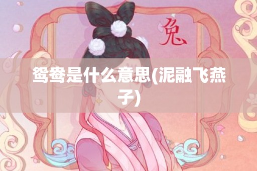 鸳鸯是什么意思(泥融飞燕子)