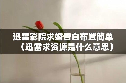 迅雷影院求婚告白布置简单（迅雷求资源是什么意思）