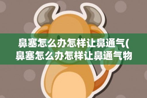 鼻塞怎么办怎样让鼻通气(鼻塞怎么办怎样让鼻通气物理方法)