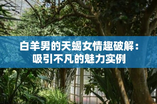 白羊男的天蝎女情趣破解：吸引不凡的魅力实例