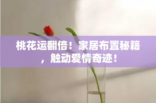 桃花运翻倍！家居布置秘籍，触动爱情奇迹！