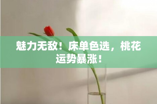 魅力无敌！床单色选，桃花运势暴涨！