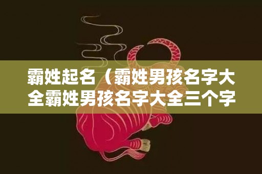 霸姓起名（霸姓男孩名字大全霸姓男孩名字大全三个字）