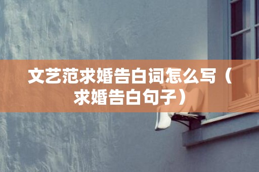文艺范求婚告白词怎么写（求婚告白句子）